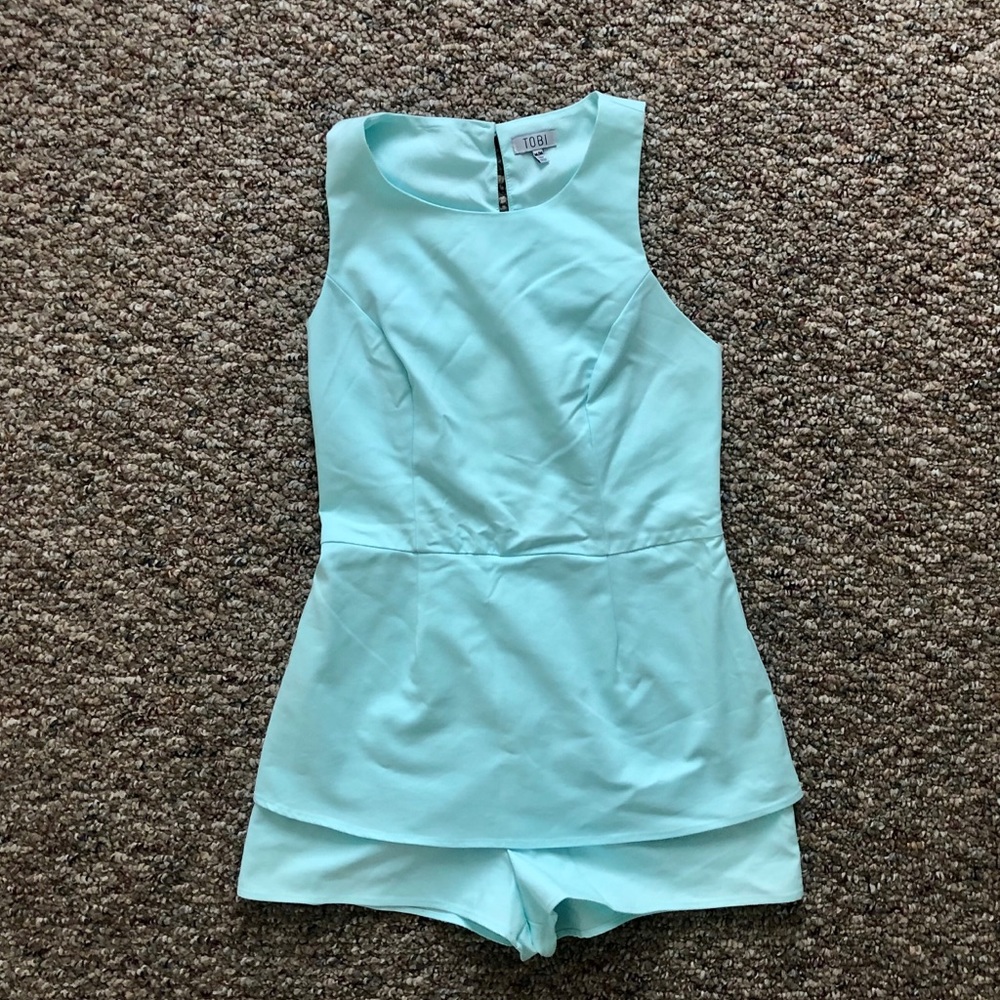 Tobi Mint Blue Romper